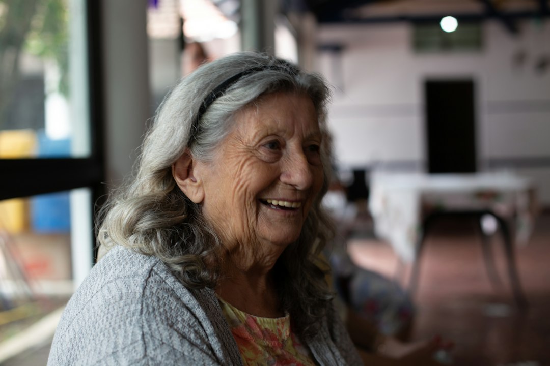 Smiling older woman at home