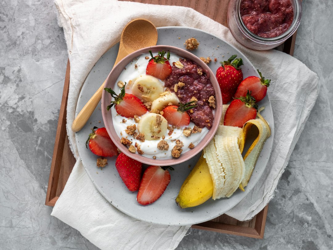 Bowl of yogurt, a soft food to eat after a tooth extraction